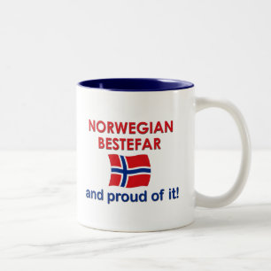 Proud Norwegian Bestefar (grandfather) Two-Tone Coffee Mug