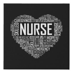 Proud Nurse Heart Love Appreciation Faux Canvas Print