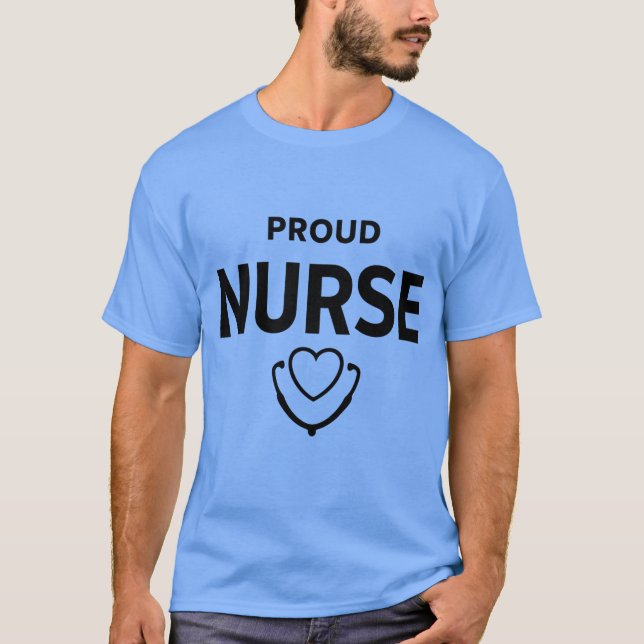 Proud Nurse T-Shirt – Minimal Medical Typography D (Front)