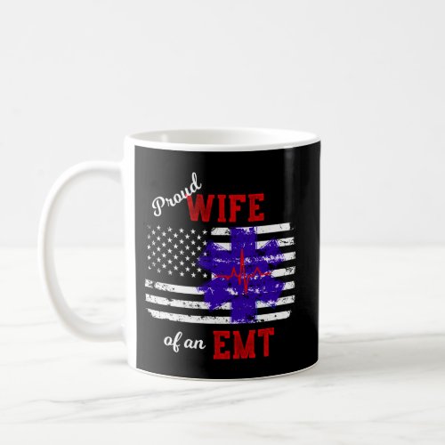 Proud Of An Emt Paramedic Flag Back Print Coffee Mug