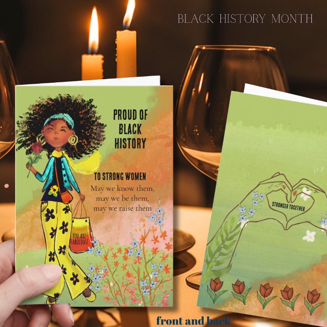 Proud of Black History Strong Women Vibrant Holiday Card (Proud of Black History Strong Women Vibrant Holiday Card)