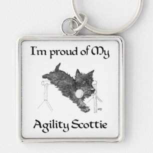 Proud of My Agility Scottie Keychain