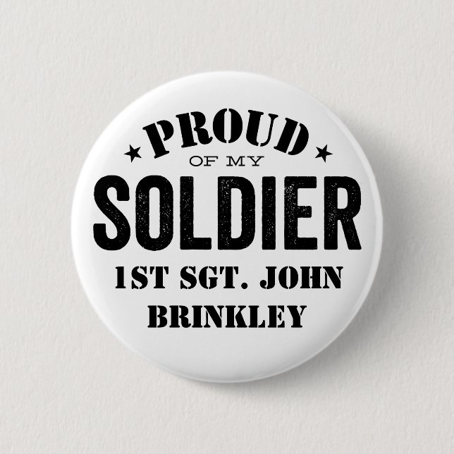 Proud of my Army SOLDIER with Name Button (Front)