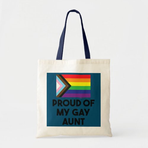 Proud Of My Aunt Progress Flag Pride Word Design  Tote Bag