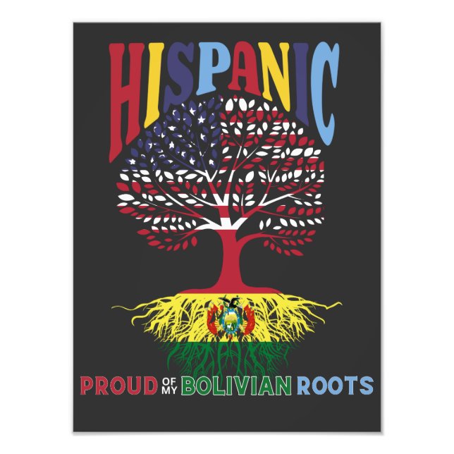 Proud of my Bolivian roots Hispanic Heritage Month Photo Print (Front)