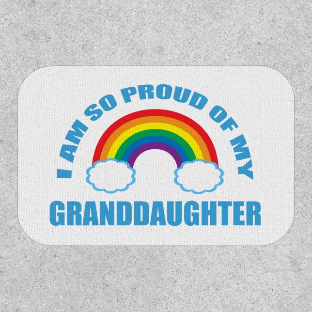 Proud of My Granddaughter Rainbow Grandparent Patch (Front)