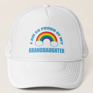 Proud of My Granddaughter Rainbow Grandparents Trucker Hat