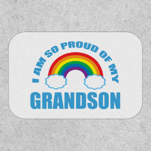 Proud of My Grandson Rainbow Grandparents Patch