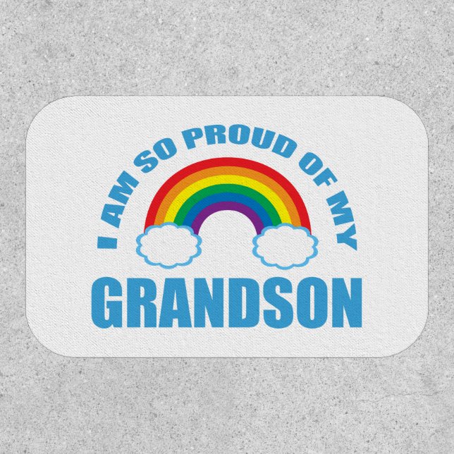 Proud of My Grandson Rainbow Grandparents Patch (Front)