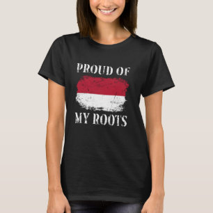 Proud Of My Indonesian Roots Indonesian Flag Indon T-Shirt
