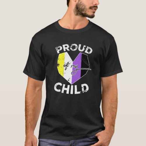 Proud Of My Nonbinary Child  Non Binary Pride Fla T_Shirt