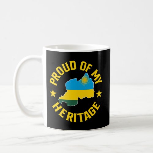 Proud Of My Rwandan Heritage Love Rwanda Flag Map Coffee Mug