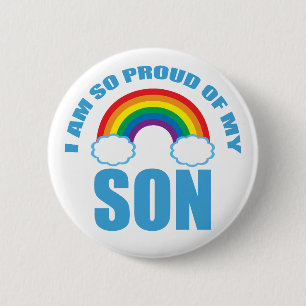 Proud of My Son Rainbow Gay Pride Parent Button