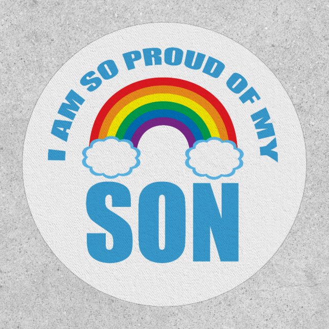 Proud of My Son Rainbow Gay Pride Parent Patch (Front)