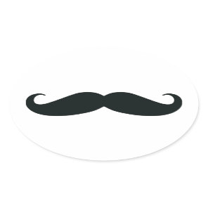 Proud of my Stache....Mustache Oval Sticker