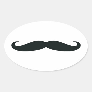 Proud of my Stache....Mustache Oval Sticker