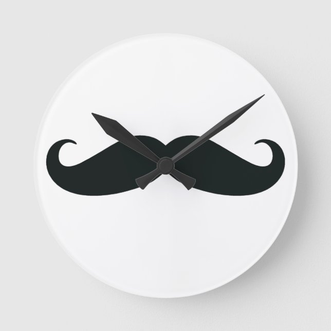Proud of my Stache..Mustache Round Clock (Front)