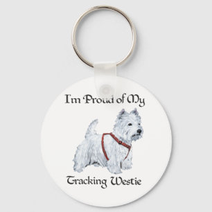 Proud of My Tracking Westie Keychain