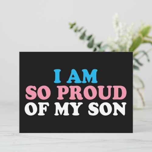 Proud of My Transgender Son Supportive Parent Card
