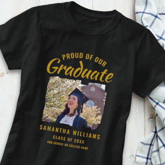 Proud Of Our Graduate 2026 Photo Graduation Black T-Shirt