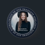Proud of our Graduate 20XX | Graduation Photo Button<br><div class="desc">This simple and classic design is composed of serif typography and add a custom photo.</div>