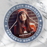 Proud of our Graduate 20XX Graduation Photo Button<br><div class="desc">This simple and classic design is composed of serif typography and add a custom photo.</div>