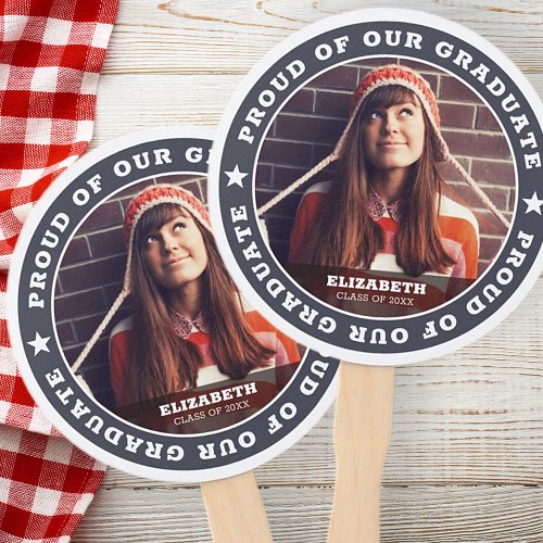 Proud of our Graduate 20XX Graduation Photo Hand Fan