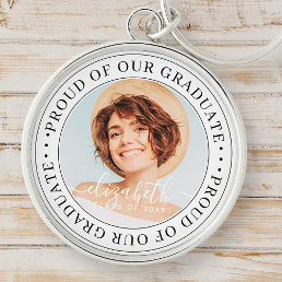 Proud of our Graduate 20XX Modern Graduation Photo Keychain