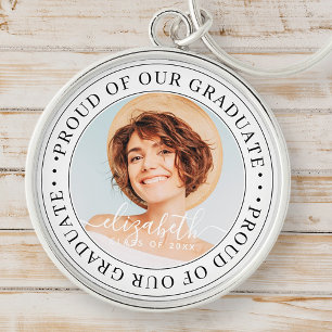 Proud of our Graduate 20XX Modern Graduation Photo Keychain