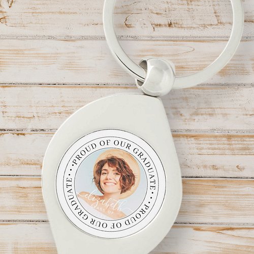 Proud of our Graduate 20XX Modern Graduation Photo Keychain