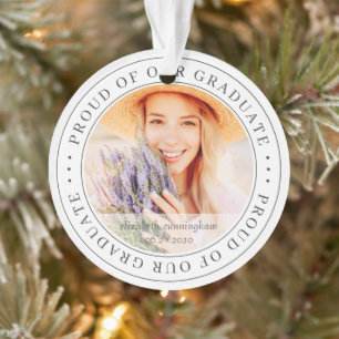Proud of our Graduate 20XX Modern Graduation Photo Ornament