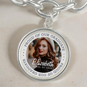 Proud of our Graduate 20XX Simple Graduation Photo Bracelet