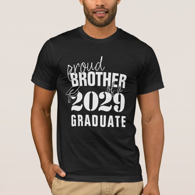 Proud of Our Graduate | Brother with Cap and Year T-Shirt (Front)