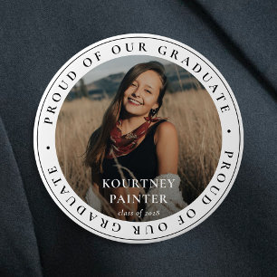 Proud of our Graduate Custom Photo Graduation Button