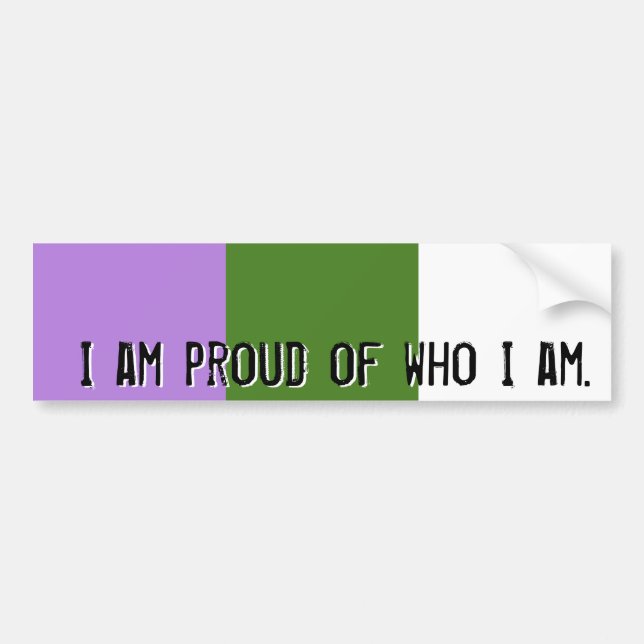 Proud of who I am - GQ flag bumper sticker (Front)