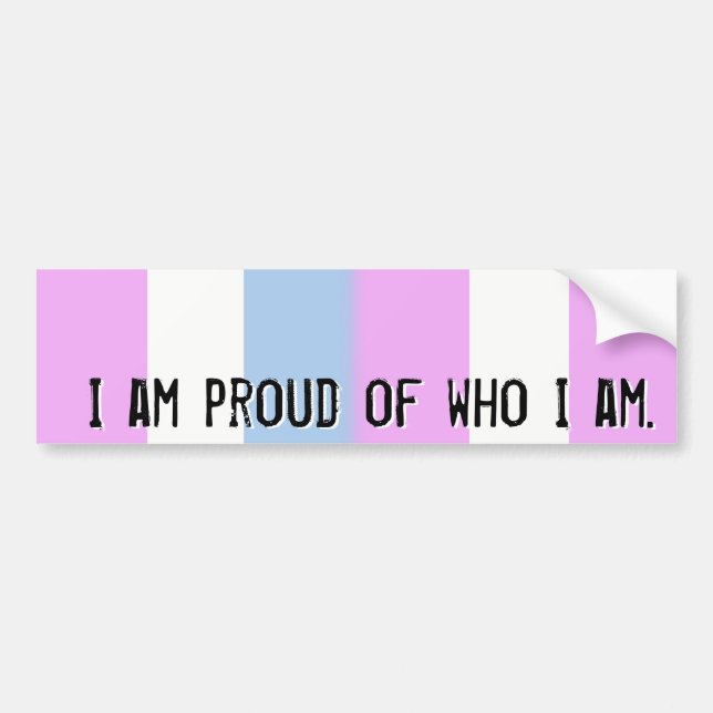 Proud of who I am - Intersex flag bumper sticker (Front)