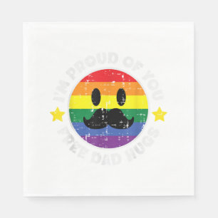 Proud Of You Free Dad Hugs Funny Gay Pride Ally LG Napkins