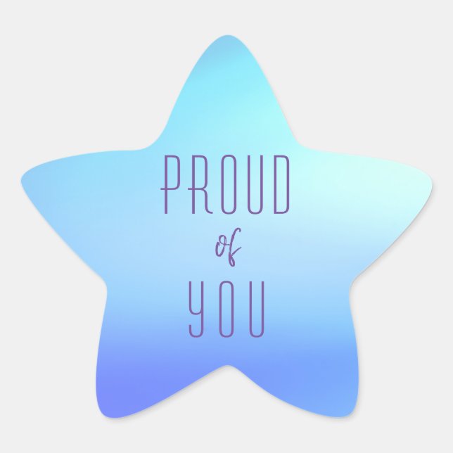 "Proud Of You" Soft Color Star Sticker (Front)