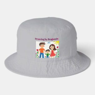 Proud of your child artwork custom bucket hat