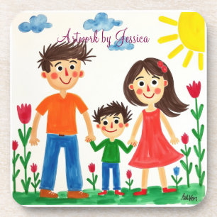 Proud of your Child's artwork painting Beverage Coaster