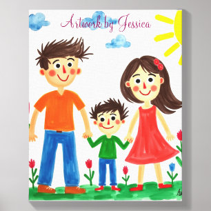Proud of your Child's artwork painting Canvas Photo Tile