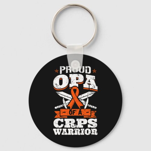 Proud Opa Of A CRPS Warrior RSD Awareness Ribbon R Keychain