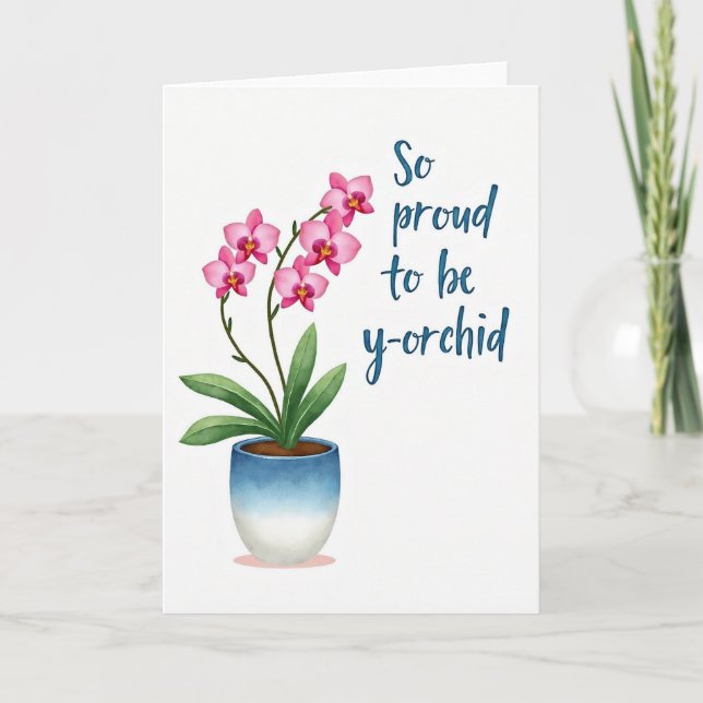 Proud Orchid Mothers Day Card (Front)