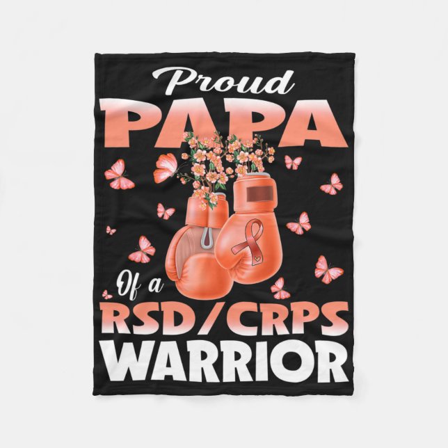 Proud Papa Of A Rsd Crps Warrior Awareness Boxing  Fleece Blanket (Front)