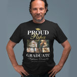 Proud Papa of the Graduate T-Shirt<br><div class="desc">Graduation grandparent t-shirt featuring a graduates mortarboard,  5 photos of your grandchild,  the saying "proud papa of the graduate",  their name,  place of study,  and class year.</div>