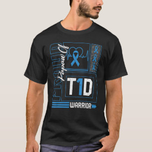 Proud Papaw Of T1d Warrior Ribbon Diabetes Awarene T-Shirt