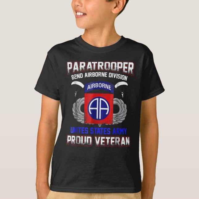  Proud Paratrooper Veteran-82nd Airborne Division T-Shirt (Front)