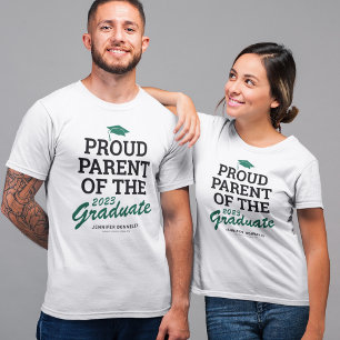 Proud Parent Family Graduate Black Green T-Shirt