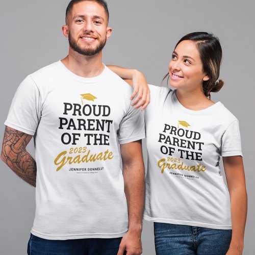 Proud Parent Family Graduate Black Yellow T_Shirt