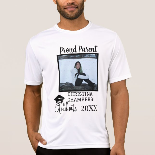 Proud Parent Graduates Photo and Year T-Shirt (Front)